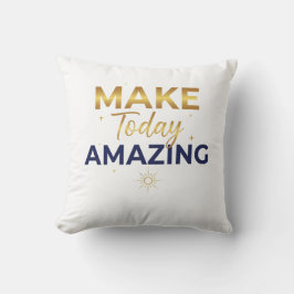 Make Today Amazing Gold Navy Sun Design Kudde