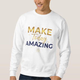 Make Today Amazing Gold Navy Sun Design Lång Ärmad Tröja