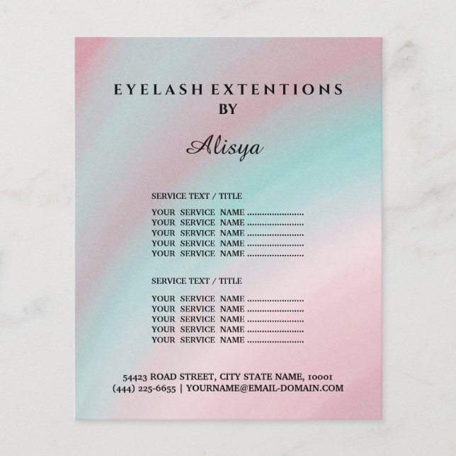 make-upschönheits-Salon Glitzer-PreislisteFl Flyer (Framsidan)