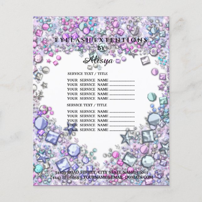 make-upschönheits-Salon Glitzer-PreislisteFl Flyer (Framsidan)