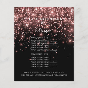 make-upschönheits-Salon-Rosa-Glitzer-Preisliste Flygblad