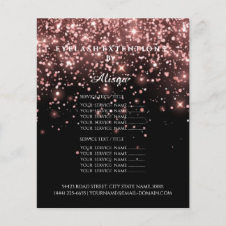 make-upschönheits-Salon-Rosa-Glitzer-Preisliste Flygblad