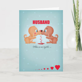 Make Valentindagen kisserar Hundar och hjärtan Helgkort