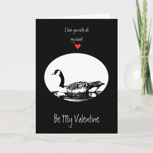 Make Valentine Kärlek Kanada Goose Silhouette Art Helgkort (Framsida)