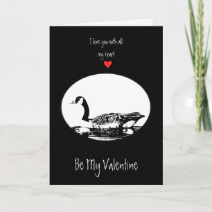 Make Valentine Kärlek Kanada Goose Silhouette Art Helgkort