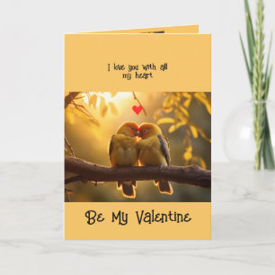 Make Valentine Kärlek Lovebird Bird Art Helgkort