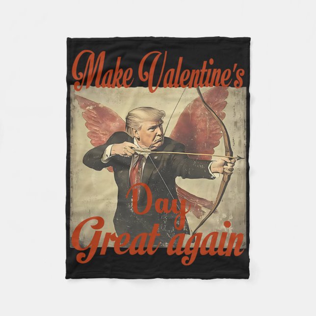 Make Valentine's Day Great Again Funny Trump Valen Fleecefilt (Framsidan)