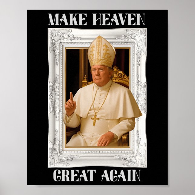 Make Vatican Great Again Funny Pope Trump Retro Ch Poster (Framsidan)