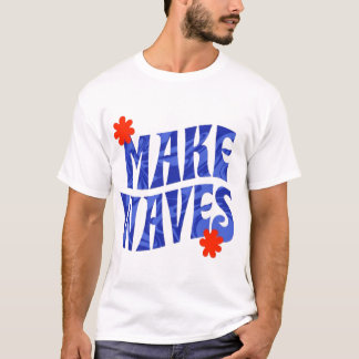 Make Waves Blå Och Röd T-Shirt