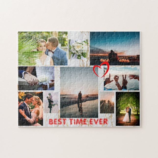 Make Your Own Custom Name LOVE Family Pics Collage Pussel (Horisontell)