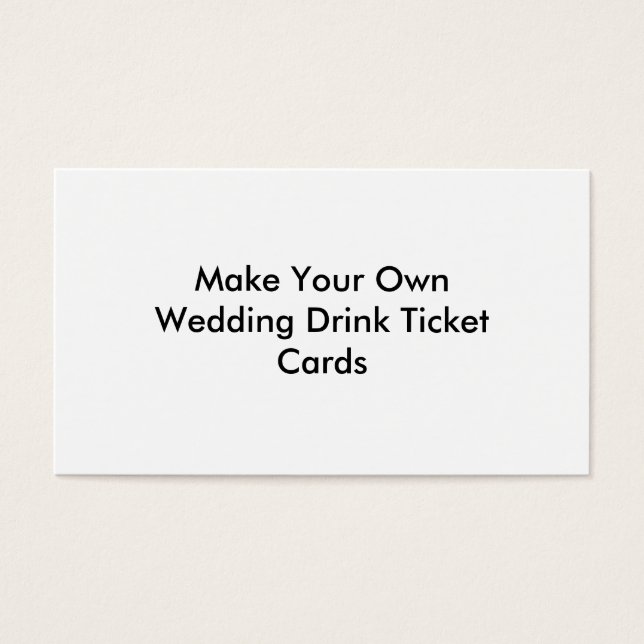 Make Your Own Drink Ticket Cards for Weddings Visitkort (Framsidan)