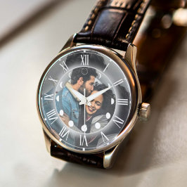 Make Your Own Elegant Modern Moon Phase Photo Gift Armbandsur