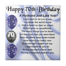 Makedikt - 70th födelsedag kakelplatta