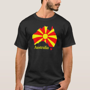 Makedonien Australien kartaT-tröja Tee Shirt