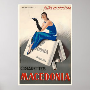 Makedonien Cigaretter Italien Vintage-reklam Poster