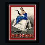 "Makedonien Cigarettes" Art Deco Poster<br><div class="desc">Vintage,  Art Deco,  1920:s annons för Makedonien Cigarettes. A</div>