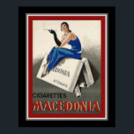 "Makedonien Cigarettes" Art Deco Poster<br><div class="desc">Vintage,  Art Deco,  1920:s annons för Makedonien Cigarettes. A</div>