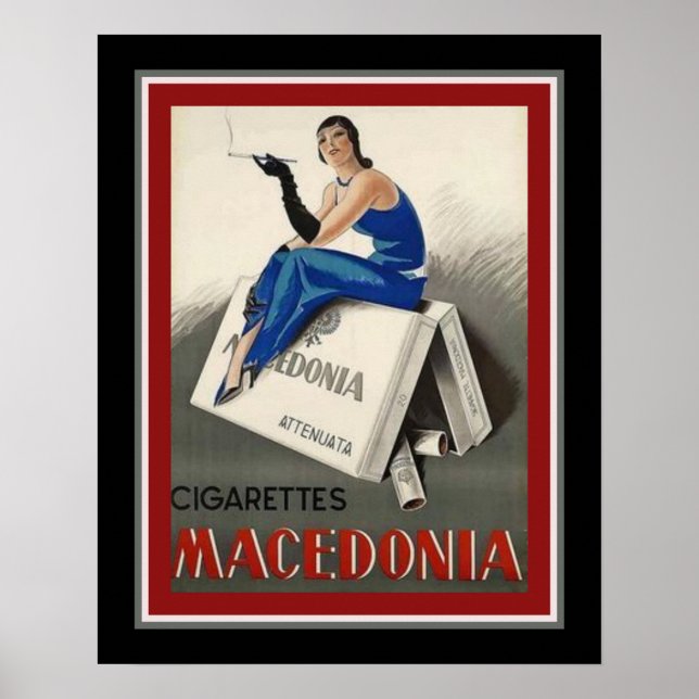 "Makedonien Cigarettes" Art Deco Poster (Framsidan)