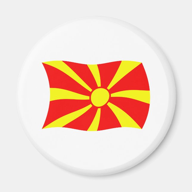 Makedonien Flagga Magnet (Framsidan)