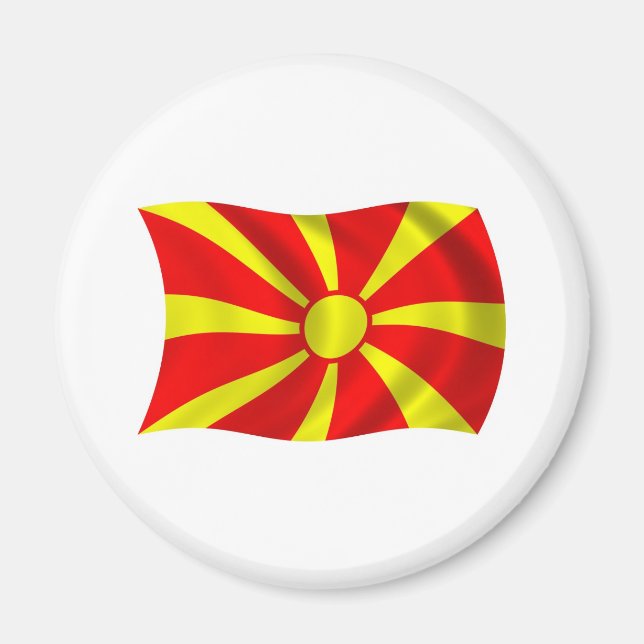 Makedonien Flagga Magnet (Framsidan)