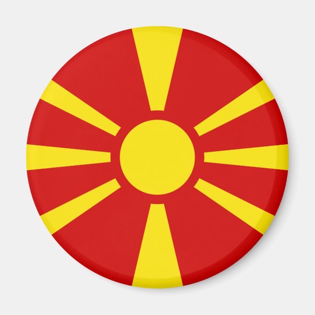 Makedonien Flagga Magnet (Framsidan)