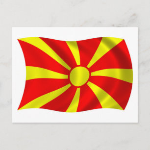 Makedonien Flagga Postkort Vykort