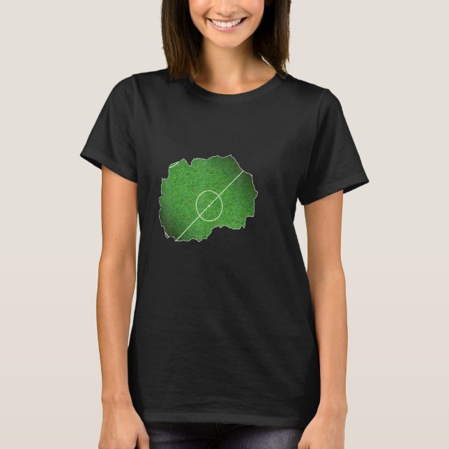 Makedonien Fotboll Domstol T Shirt (Framsida)