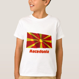 Makedonien som vinkar flagga med namn tee shirt