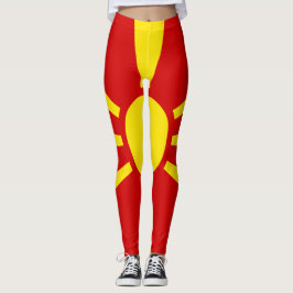 Makedoniens flagga leggings