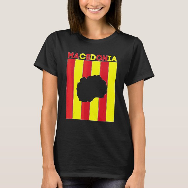 Makedoniens landsgränser t shirt (Framsida)