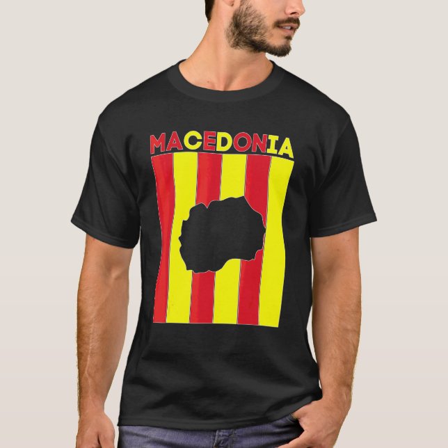 Makedoniens landsgränser t shirt (Framsida)