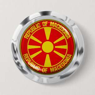 Makedoniska rundans emblem knapp
