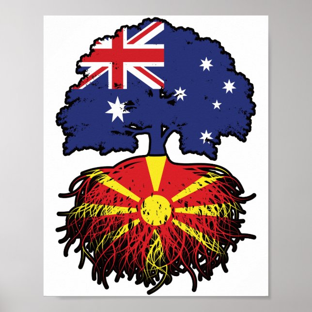 Makedonska australiska Australien Träd Poster (Framsidan)