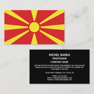 Makedonska Flagga, Flagga NordMakedonien Visitkort
