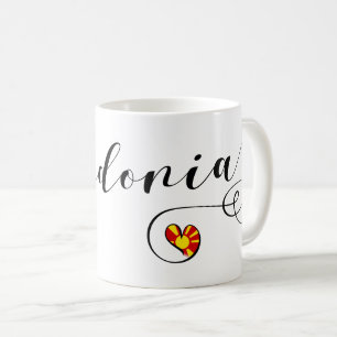 Makedonska Flagga Heart, Makedonien Kaffemugg
