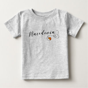 Makedonska Flagga Heart, Makedonien T Shirt