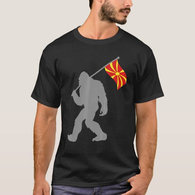 Makedonska Flagga på nordmässan T Shirt (Framsida)