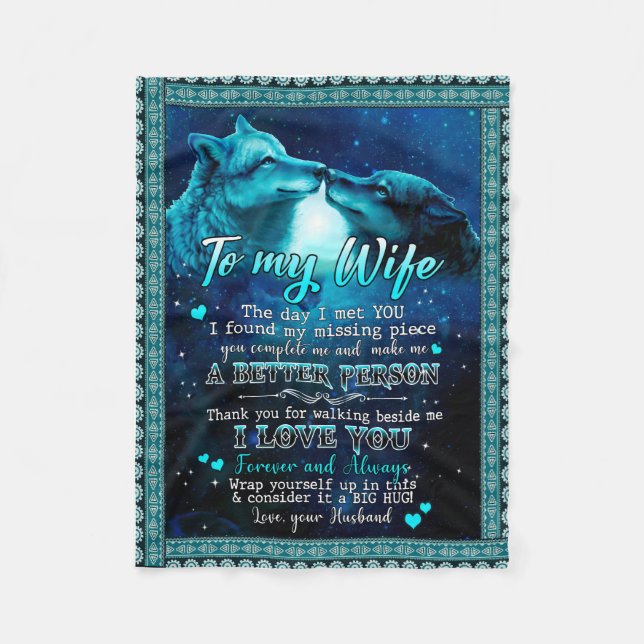 Makegåvor | Brev till min fru I Kärlek er för allt Fleecefilt (Framsidan)