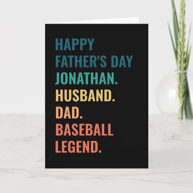 Makehemann Pappa Baseboll Legend Hemsydd Fars Dag Helgkort (Framsida)