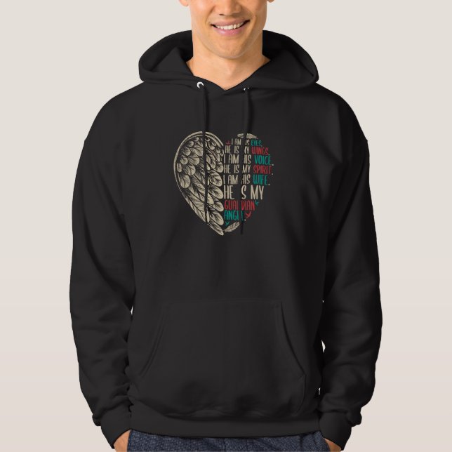 Makehus Guardian Angel Änka Citat Änklinga Hustru  Hoodie (Framsida)
