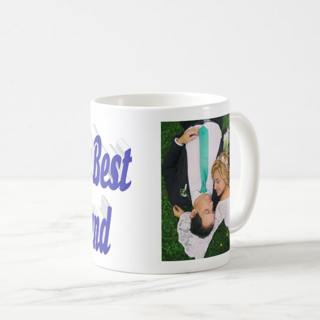 Makehus Kaffe kopp med blå text (Framsida höger)