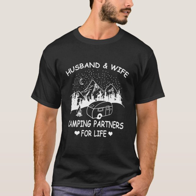 Makehus och hustru campingpartners för livet söta  t shirt (Framsida)