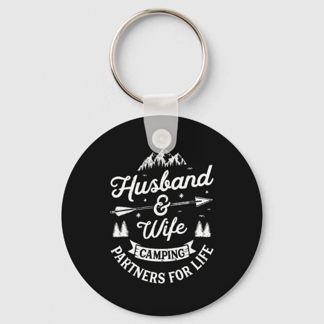 Makehus- och hustru-campingpartners för nyckelring (Framsida)