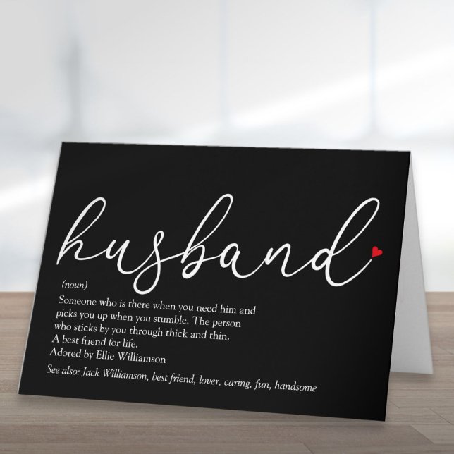 Makehusband Definition Citat Skript Kärlek Hjarta Kort (Husband Definition Quote Script Love Heart Card)