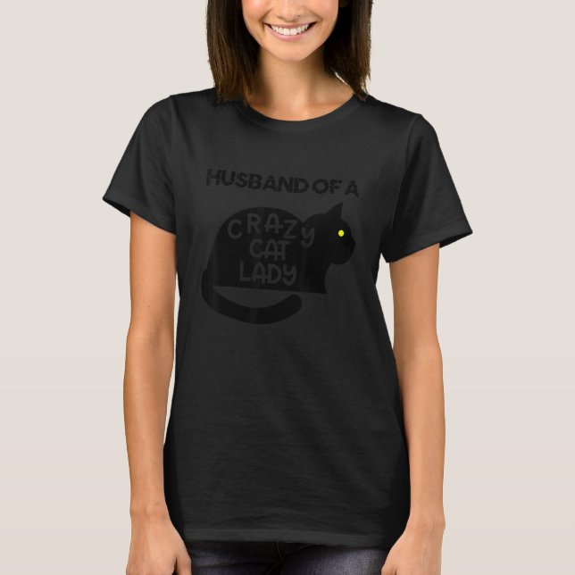 Makehuske till galen kattdam T-shirt för män med m (Framsida)
