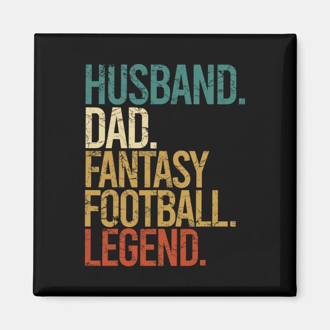 Makehuslegend Fantasy Football Roligt Mans Retro Magnet (Framsidan)