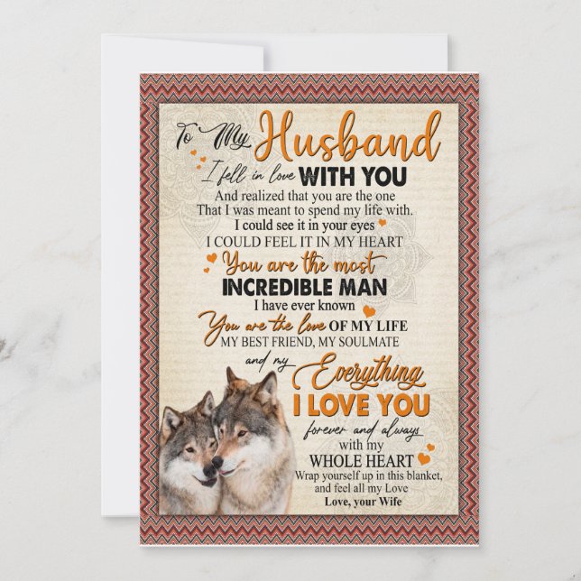 Makehuspresent | Brev till min make från hustru Inbjudningar (Framsida)