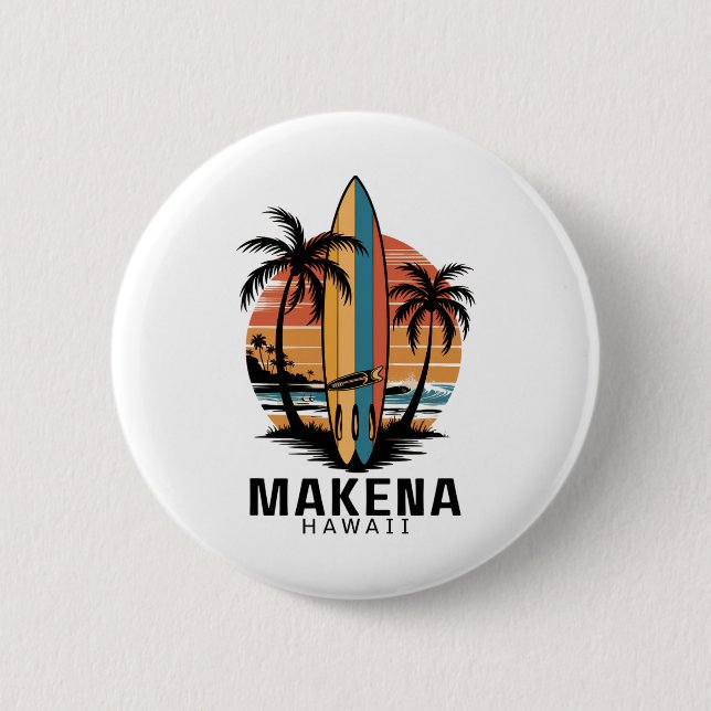 Makena Beach Hawaii Surfing Surfare  Knapp (Framsida)