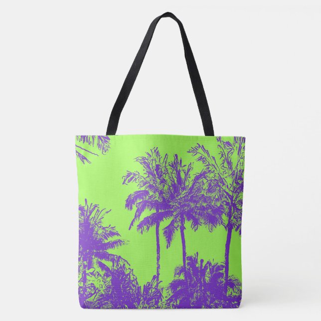 Makena Beach Hawaiian Sketchy Handflatan Beach Bag Tygkasse (Framsida)