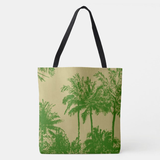 Makena Beach Hawaiian Sketchy Handflatan Beach Bag Tygkasse (Framsida)
